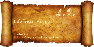 Lányi Virgil névjegykártya